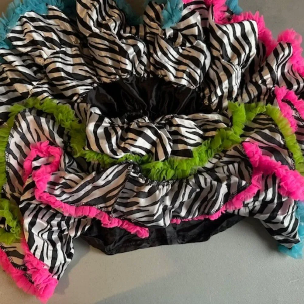 Neon and Zebra Petti Outfit   NRZ90  Size 90 2-3 years   NWT Boutique